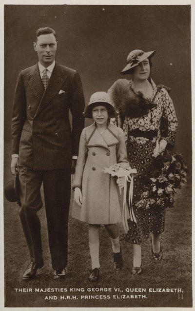 King George VI, Queen Mary and their eldest daughter, Princess Elizabeth by English Photographer