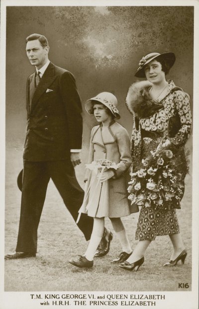 King George VI and Queen Elizabeth with Princess Elizabeth by English Photographer