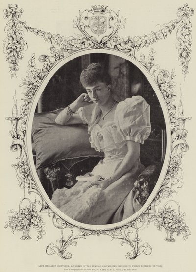 Lady Margaret Grosvenor, Daughter of the Duke of Westminster, married to Prince Adolphus of Teck by English Photographer