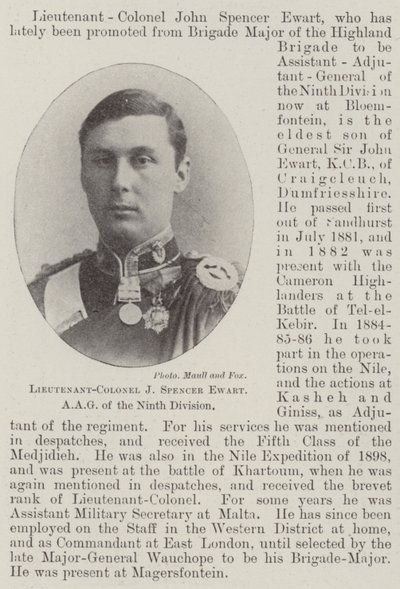 Lieutenant-Colonel J Spencer Ewart, AAG to the Ninth Division by English Photographer