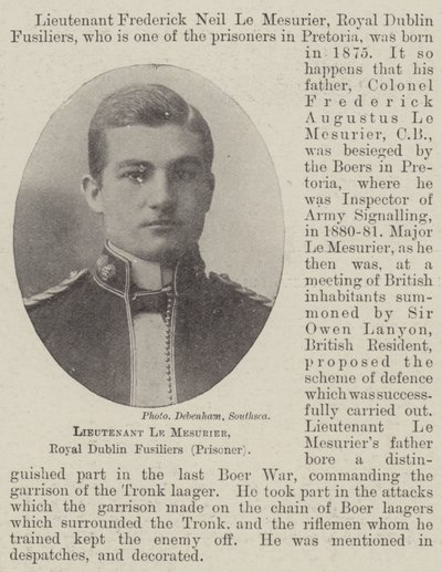 Lieutenant Le Mesurier, Royal Dublin Fusiliers (Prisoner) by English Photographer