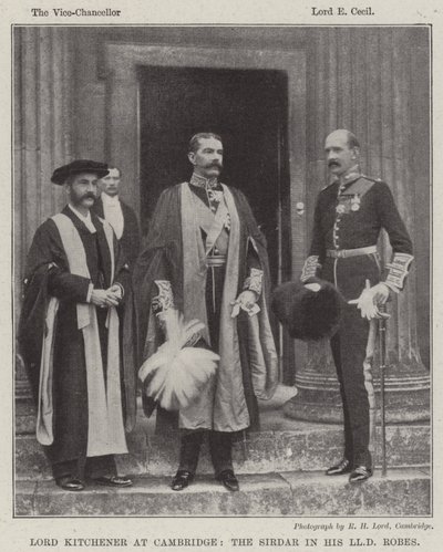 Lord Kitchener at Cambridge, the Sirdar in his LLD Robes by English Photographer
