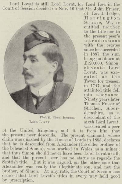 Lord Lovat by English Photographer
