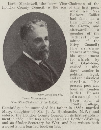 Lord Monkswell, New Vice-Chairman of the LCC by English Photographer