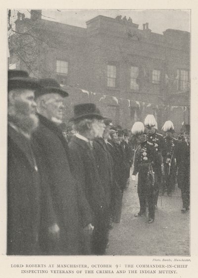 Lord Roberts at Manchester, 9 October, the Commander-in-Chief inspecting Veterans of the Crimea and the Indian Mutiny by English Photographer