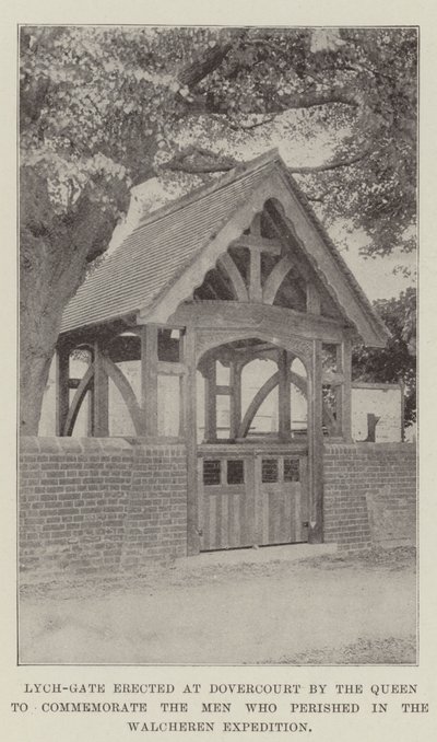 Lych-Gate erected at Dovercourt by the Queen to commemorate the Men who perished in the Walcheren Expedition by English Photographer