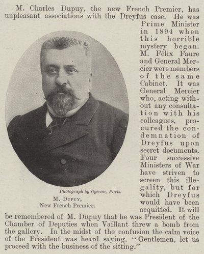 M. Dupuy, New French Premier by English Photographer