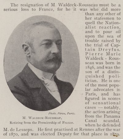 M Waldeck-Rousseau, retiring from the Premiership of France by English Photographer