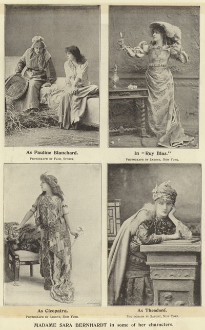 Madame Sara Bernhardt in some of her characters by English Photographer