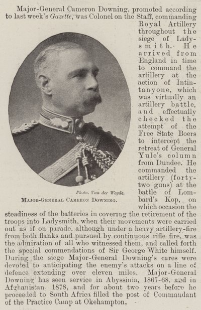 Major-General Cameron Downing by English Photographer
