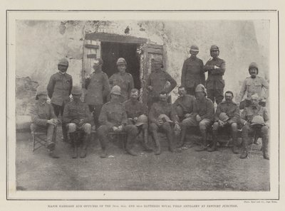 Major Harrison and Officers of the 76th, 81st, and 82nd Batteries Royal Field Artillery at Newport Junction by English Photographer