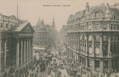 Mansion House, London. Postcard sent in 1913 by English Photographer