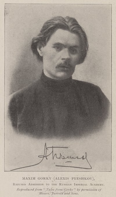 Maxim Gorky (Alexis Pyeshkov), Refused Admission to the Russian Imperial Academy by English Photographer