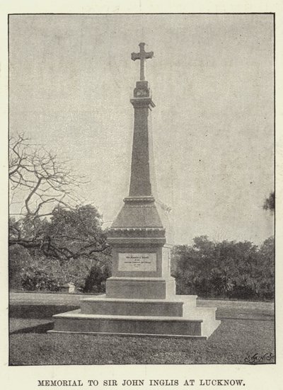 Memorial to Sir John Inglis at Lucknow by English Photographer