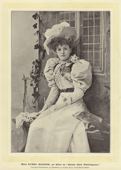 Miss Ethel Haydon as Alice in Dandy Dick Whittington by English Photographer