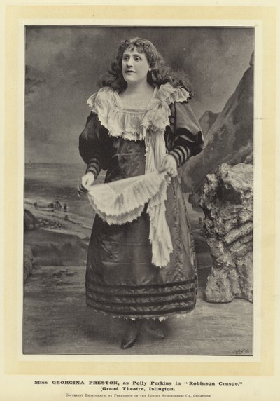 Miss Georgina Preston as Polly Perkins in Robinson Crusoe, Grand Theatre, Islington by English Photographer