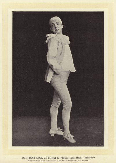 Mlle Jane May as Pierrot in Mons and Mdme Pierrot by English Photographer