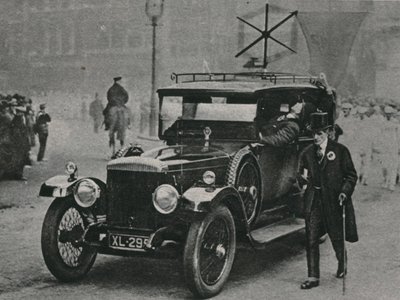 Motor Car with Radio Receiving Apparatus and a Frame Aerial on the Roof of the Car by English Photographer