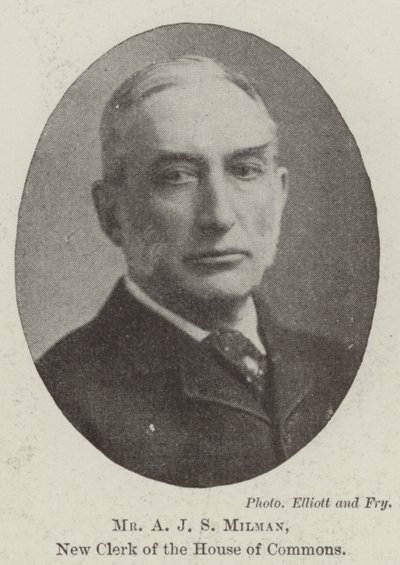 Mr A J S Milman, New Clerk of the House of Commons by English Photographer