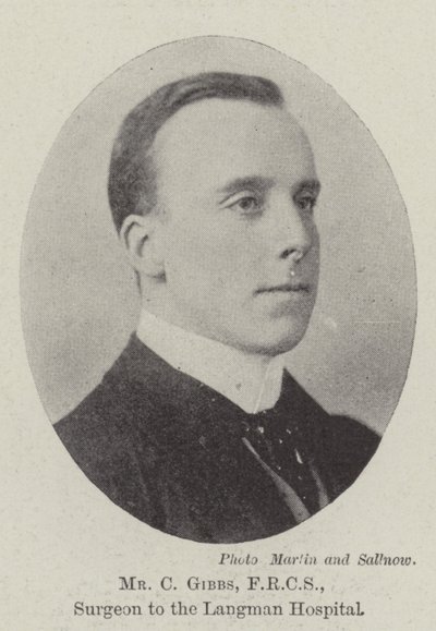 Mr C Gibbs, FRCS, Surgeon to the Langman Hospital by English Photographer