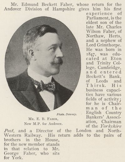 Mr E B Faber, New MP for Andover by English Photographer