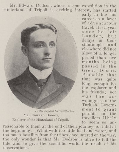 Mr Edward Dodson, Explorer of the Hinterland of Tripoli by English Photographer