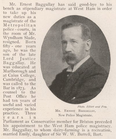 Mr Ernest Baggallay, New Police Magistrate by English Photographer