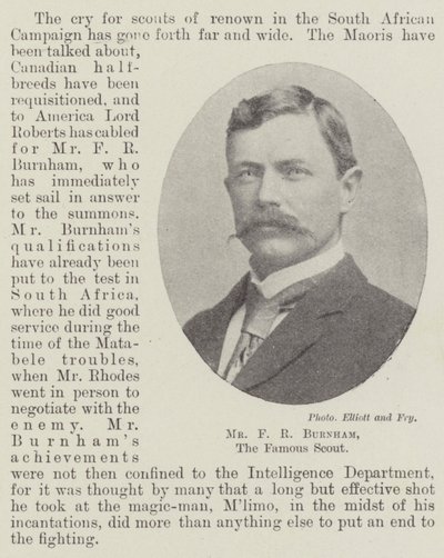 Mr F R Burnham, the Famous Scout by English Photographer
