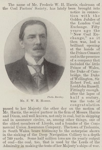 Mr F W H Harris by English Photographer