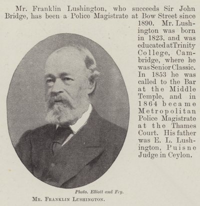 Mr Franklin Lushington by English Photographer