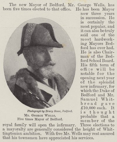 Mr. George Wells, Five times Mayor of Bedford by English Photographer