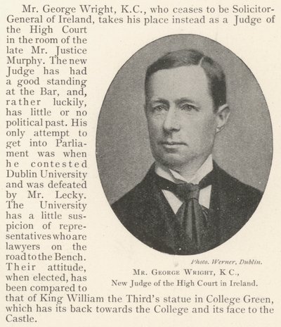 Mr George Wright, KC, New Judge of the High Court in Ireland by English Photographer
