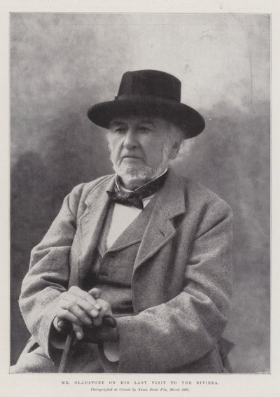 Mr Gladstone on His Last Visit to the Riviera by English Photographer
