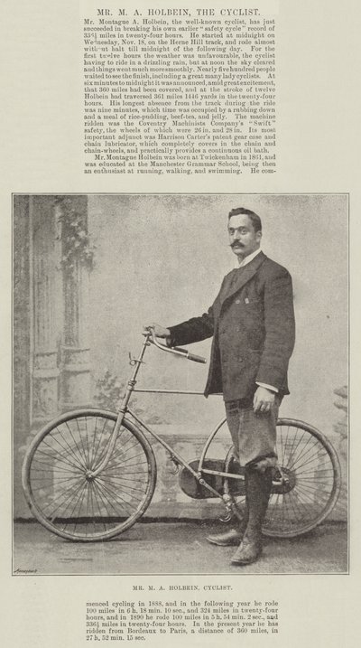 Mr M A Holbein, the Cyclist by English Photographer