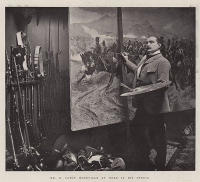 Mr R Caton Woodville at Work in his Studio by English Photographer