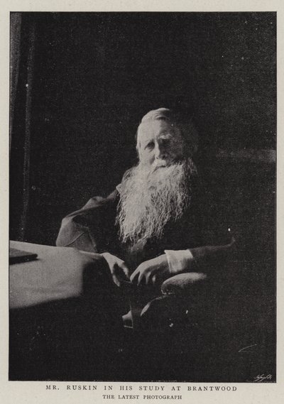 Mr Ruskin in his Study at Brantwood by English Photographer