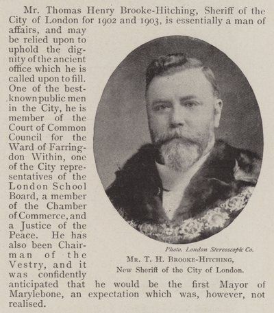 Mr. T. H. Brooke-Hitching, New Sheriff of the City of London by English Photographer