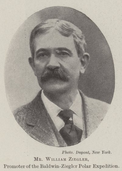 Mr William Ziegler, Promoter of the Baldwin-Ziegler Polar Expedition by English Photographer