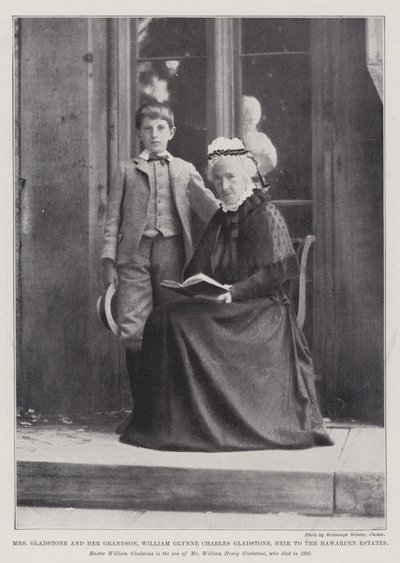 Mrs Gladstone and Her Grandson, William Glynne Charles Gladstone, Heir to the Hawarden Estates by English Photographer