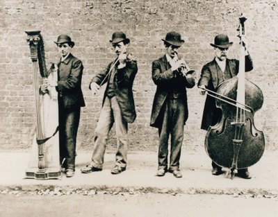 Musicians in Greenwich in 1884 by English Photographer