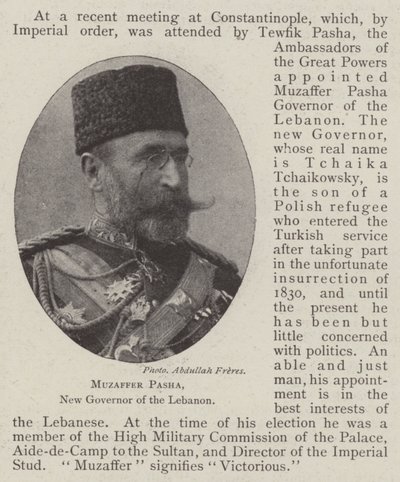 Muzaffer Pasha, New Governor of the Lebanon by English Photographer