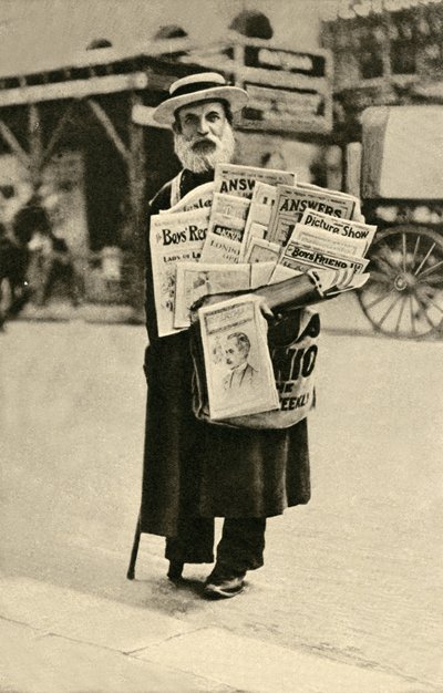 Newspaper vendor by English Photographer