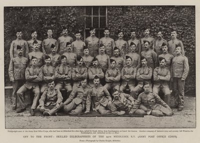 Off to the Front, Skilled Telegraphists of the 24th Middlesex Rifle Volunteers, Army Post Office Corps by English Photographer