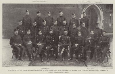 Officers of the 2nd Northumberland Fusiliers, of which Battalion Five Officers and 366 Men were captured at Stormberg, 9 December by English Photographer