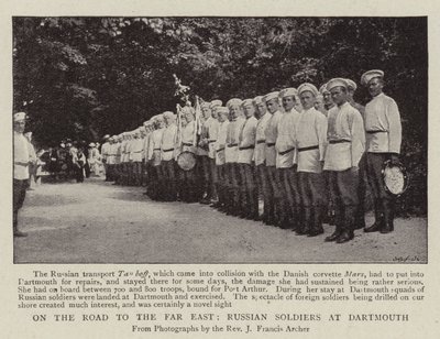 On the Road to the Far East, Russian Soldiers at Dartmouth by English Photographer