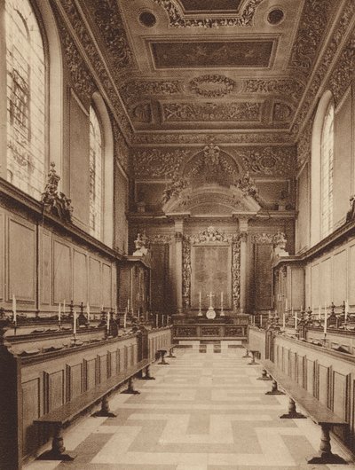 Oxford: Trinity College, Interior of Chapel, looking east by English Photographer