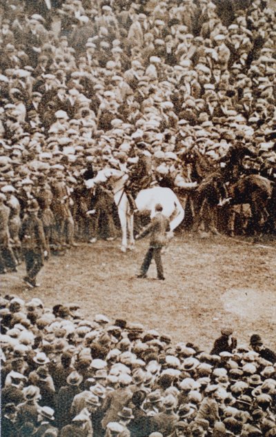 PC Storey Eases Back the Crowd and Prevents Disaster by English Photographer
