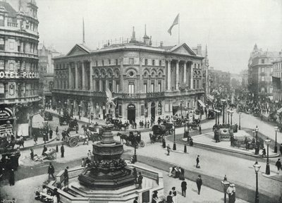 Piccadilly Circus, Showing the Shaftesbury Memorial Fountain and the London Pavilion by English Photographer