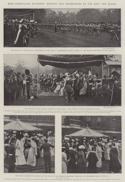 Post-Coronation Incidents, Reviews and Decorations by the King and Queen by English Photographer