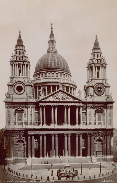 Postcard of the West Front of St Paul